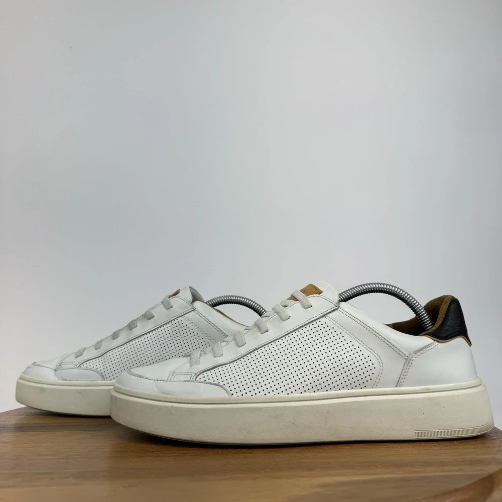 Mens Allen Edmonds Oliver White Perforated Slip On Casual Sneakers Size 9.5 D - Picture 2 of 8